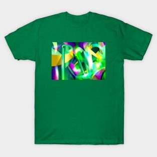 GREEN-ACID Cubism Abstract Digital Art # 07 T-Shirt